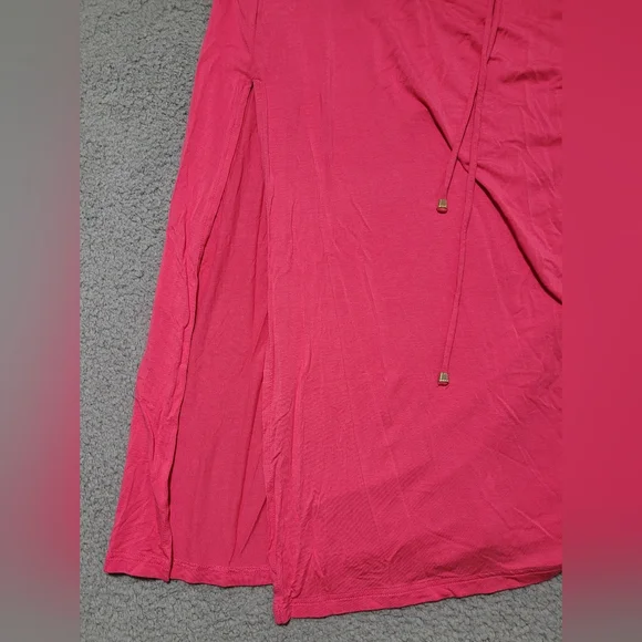 Calvin Klein Pink Halter Maxi Dress with Side Pockets and Lace Top Size 2 - Picture 6 of 10